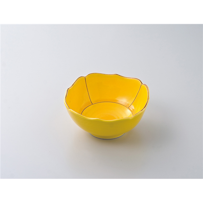 古林陶器 小鉢 黄釉間取なで角小鉢 605410305 1個（ご注文単位1個）【直送品】