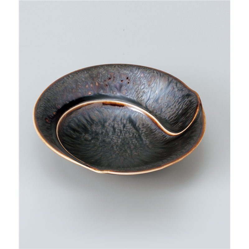 古林陶器 小鉢 孔雀釉勾玉平鉢(小) 904720305 1個（ご注文単位1個）【直送品】