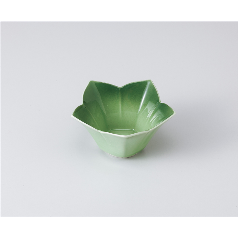 古林陶器 小鉢 緑彩花型小鉢 1005240174 1個（ご注文単位1個）【直送品】