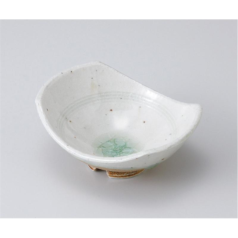 古林陶器 小鉢 白ガラス舟形小鉢 506160324 1個（ご注文単位1個）【直送品】