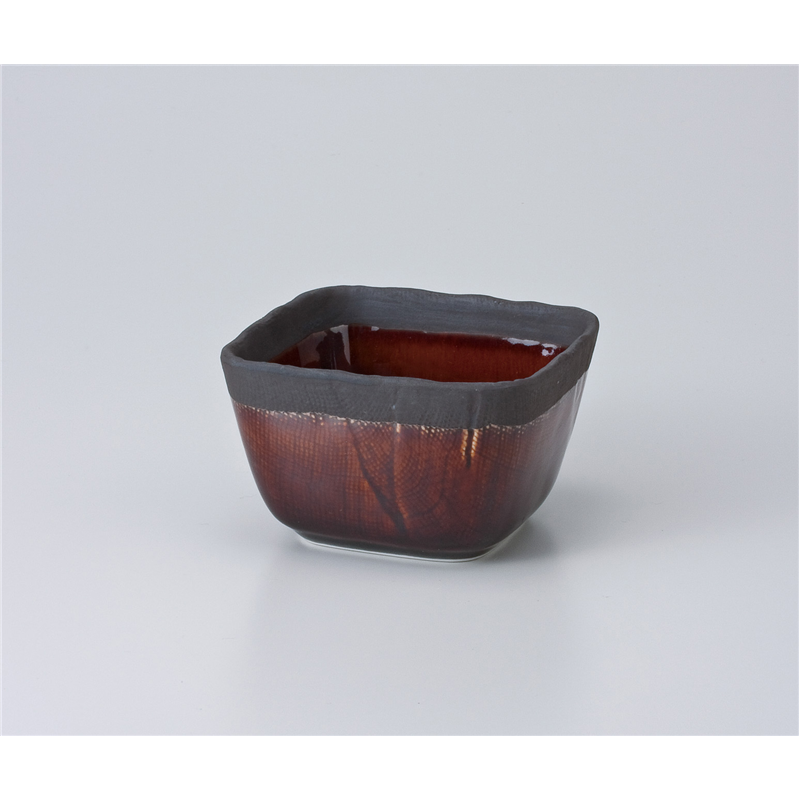 古林陶器 小鉢 いぶし渕黒飴釉3.6四角小鉢 606160547 1個（ご注文単位1個）【直送品】