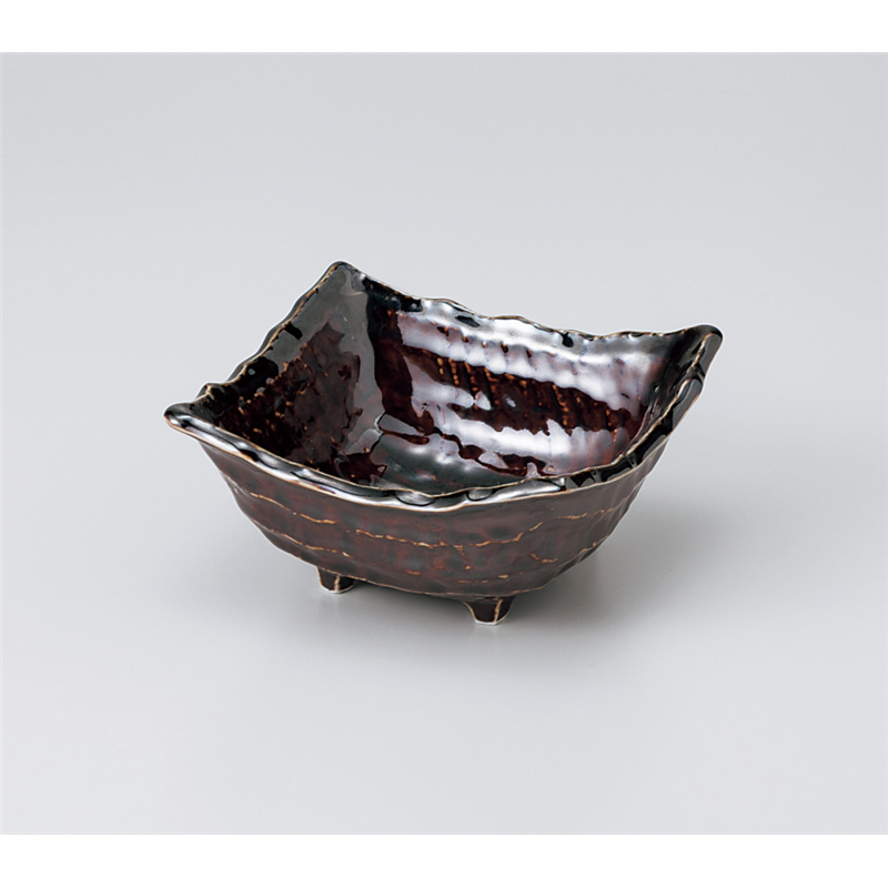 古林陶器 小鉢 飛鳥琥珀四ツ足4.0鉢 905330135 1個（ご注文単位1個）【直送品】