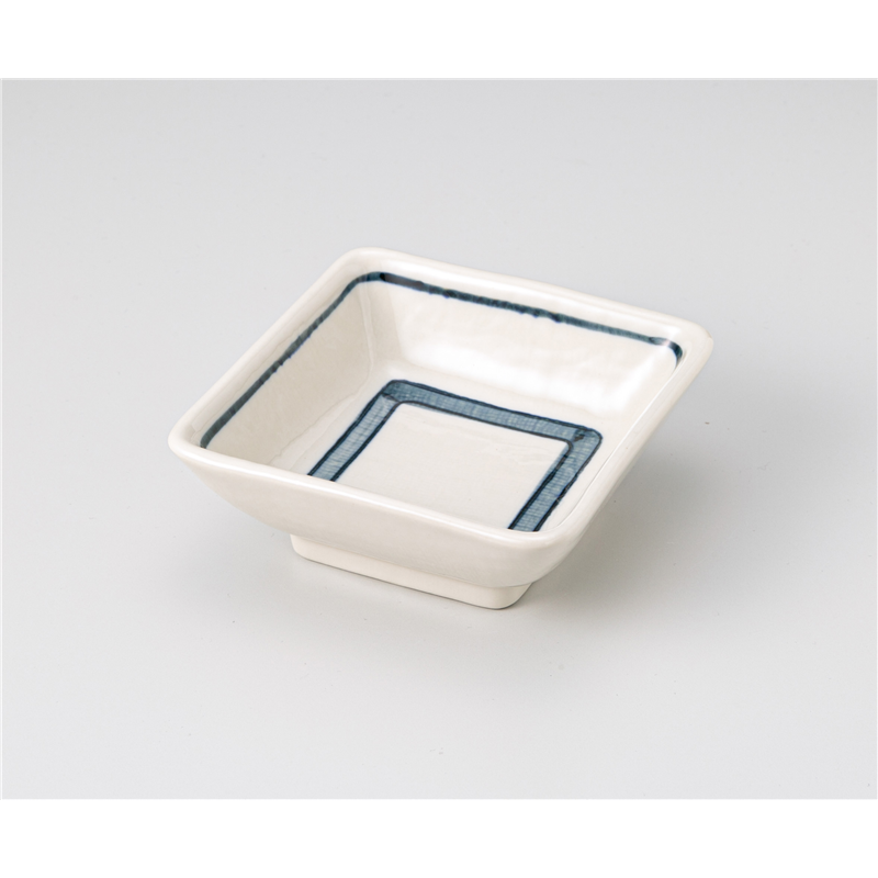 古林陶器 小鉢 布目帯ライン角小鉢(大) 1205120279 1個（ご注文単位1個）【直送品】