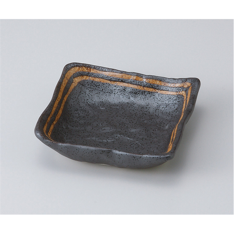 古林陶器 小鉢 黒ライン角小鉢 506610347 1個（ご注文単位1個）【直送品】