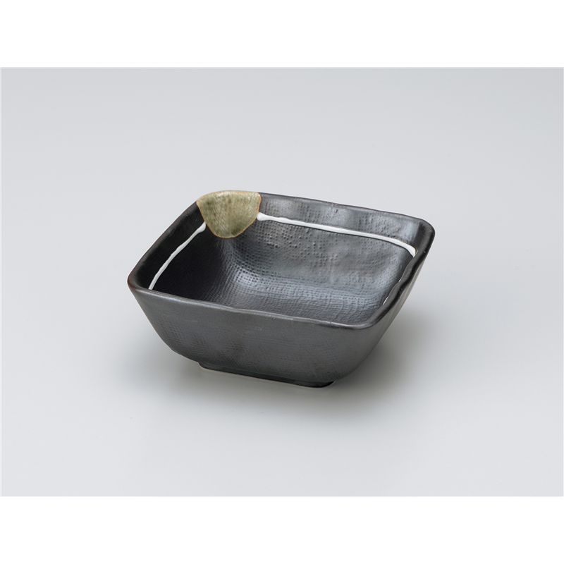 古林陶器 小鉢 錆釉ライン角小鉢 1304820274 1個（ご注文単位1個）【直送品】