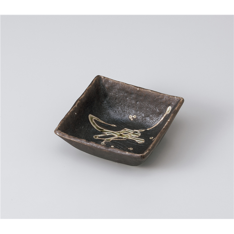 古林陶器 小鉢 筆流し茶串目角小付 1005650215 1個（ご注文単位1個）【直送品】