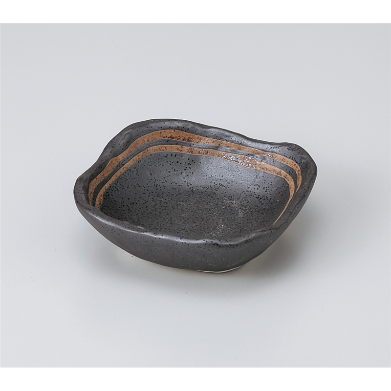 古林陶器 小鉢 黒ライン3.0角小鉢 905560447 1個（ご注文単位1個）【直送品】