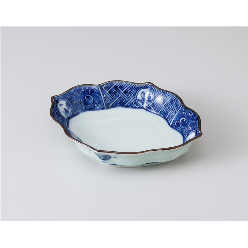 古林陶器 小鉢 丸紋山水木甲型向付 1005810105 1個（ご注文単位1個）【直送品】