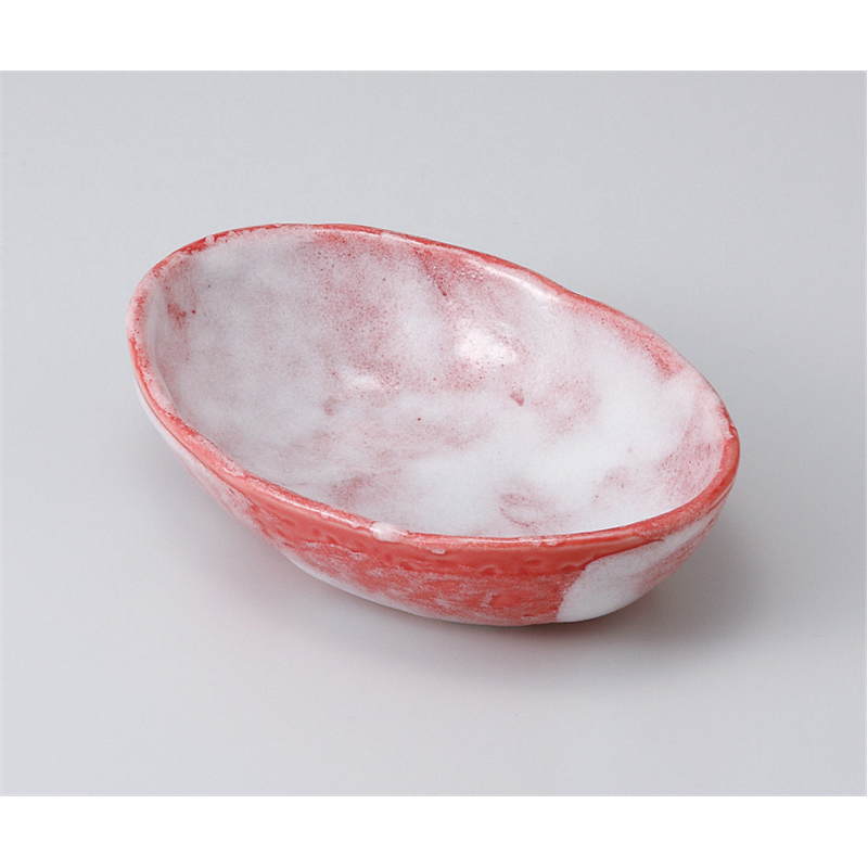 古林陶器 小鉢 赤彩楕円中鉢 506410216 1個（ご注文単位1個）【直送品】