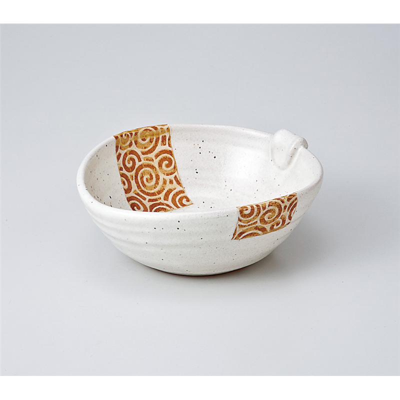 古林陶器 小鉢 白釉うず唐草耳付小鉢 704760347 1個（ご注文単位1個）【直送品】