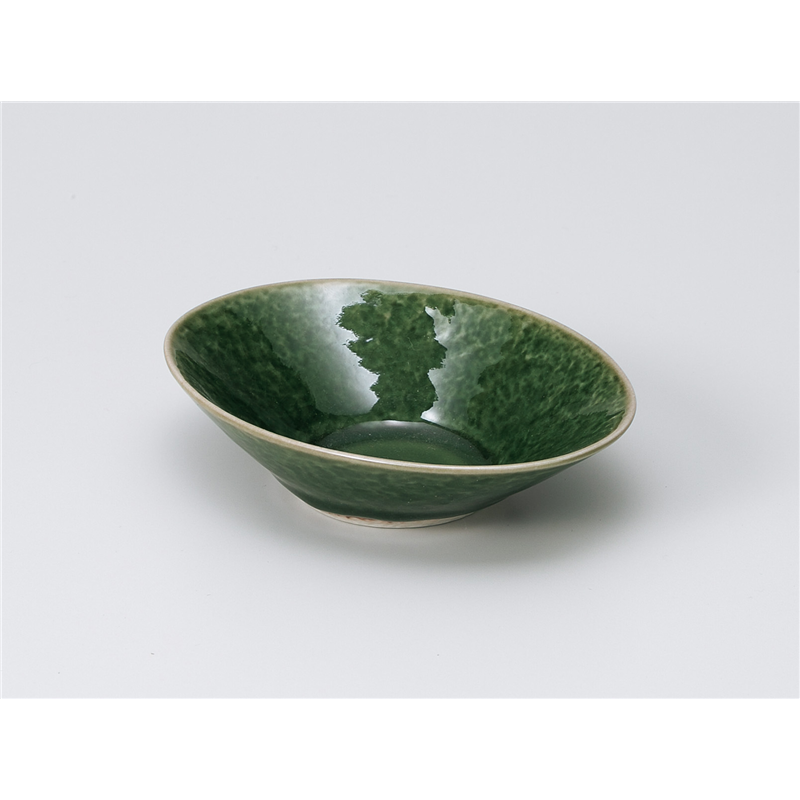 古林陶器 小鉢 練り抹茶石目型3.7楕円鉢 1105360170 1個（ご注文単位1個）【直送品】