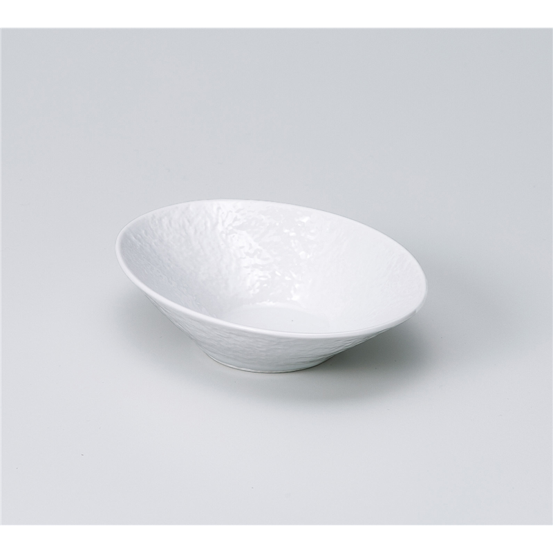 古林陶器 小鉢 白磁石目3.7楕円鉢 1105360370 1個（ご注文単位1個）【直送品】