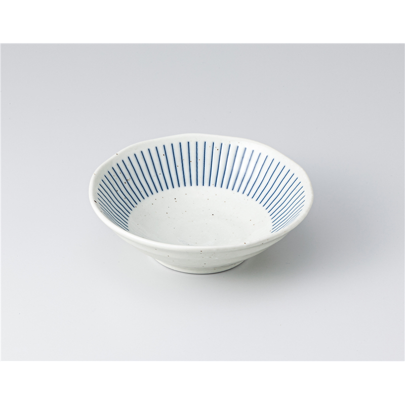 古林陶器 小鉢 粉引紺十草 4.0浅丼 1305250501 1個（ご注文単位1個）【直送品】