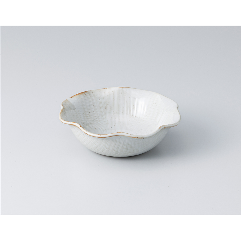 古林陶器 小鉢 窯変白 花型鉢 1305410478 1個（ご注文単位1個）【直送品】