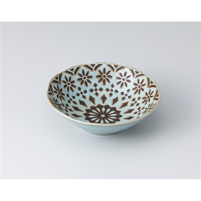 古林陶器 小鉢 ザフラ 水色うのふ 4.0浅丼 1305450101 1個（ご注文単位1個）【直送品】