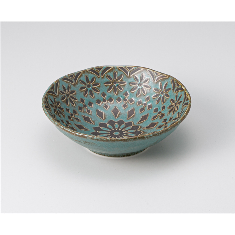 古林陶器 小鉢 ザフラ 緑青 4.0浅丼 1205760201 1個（ご注文単位1個）【直送品】