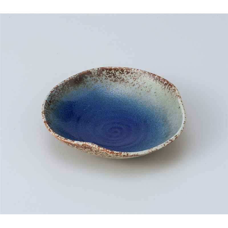 古林陶器 小鉢 瑠璃変形平鉢小 805560326 1個（ご注文単位1個）【直送品】