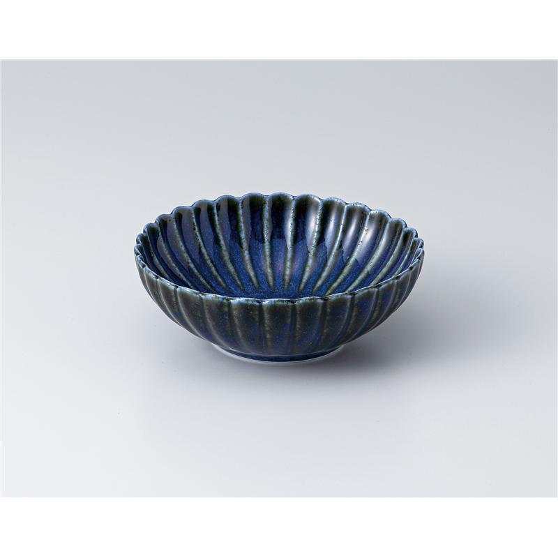古林陶器 小鉢 菊型ルリ9cm鉢 1305560252 1個（ご注文単位1個）【直送品】