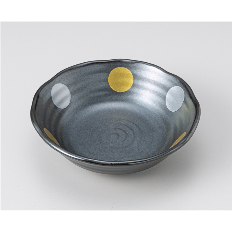 古林陶器 小鉢 金銀丸紋鉄結晶 4.5鉢 1205920431 1個（ご注文単位1個）【直送品】