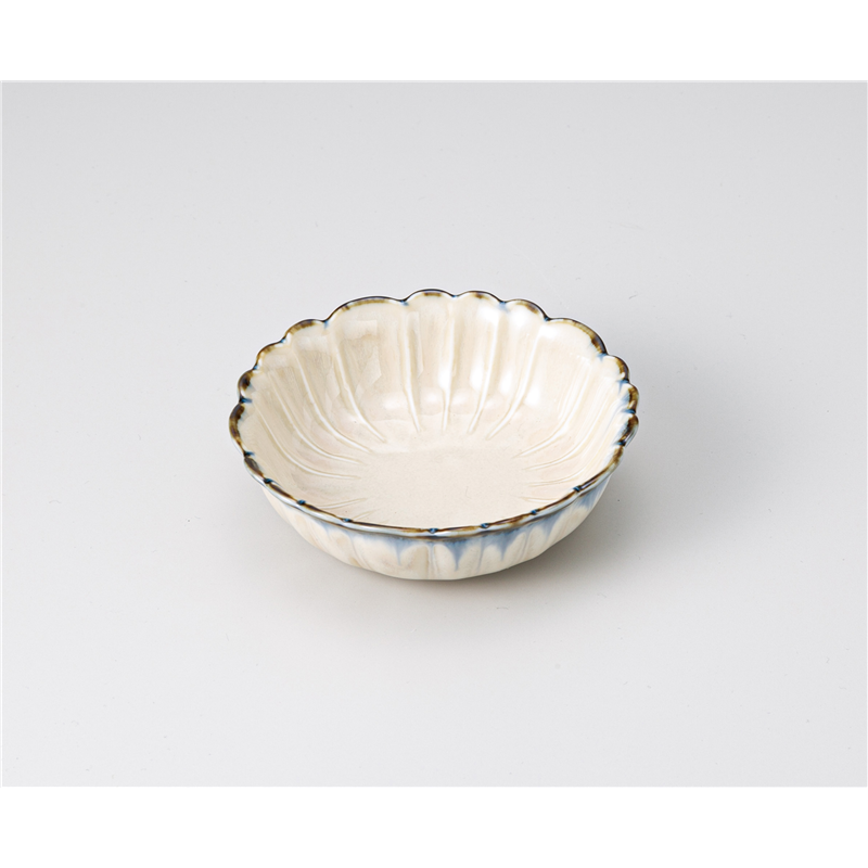 古林陶器 小鉢 藁灰オフケ花渕小鉢 1206040347 1個（ご注文単位1個）【直送品】