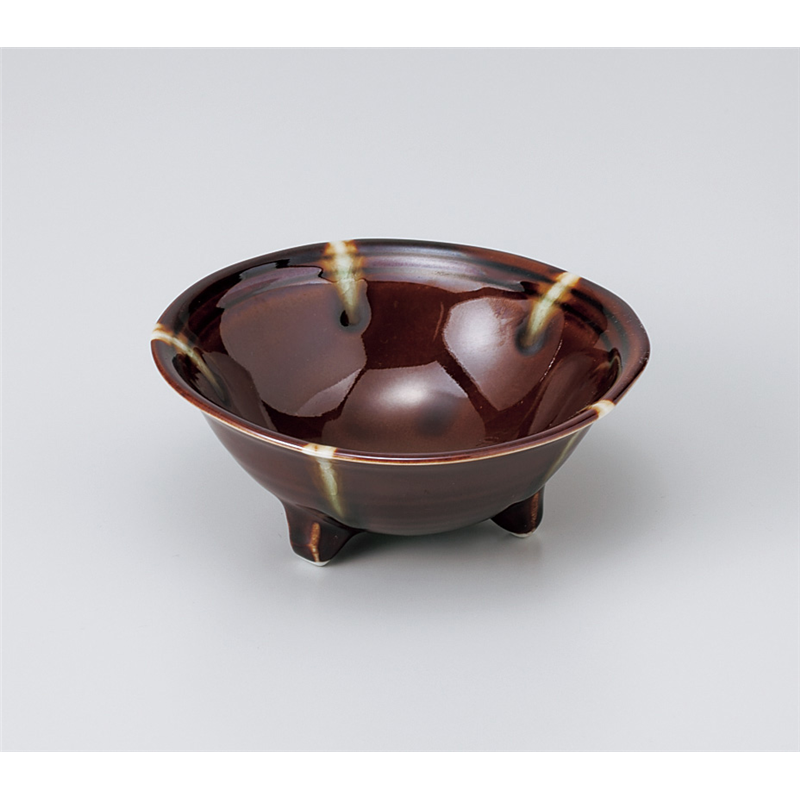 古林陶器 小鉢 平安琥珀三ツ足3.8鉢 906430535 1個（ご注文単位1個）【直送品】