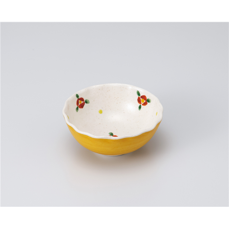 古林陶器 小鉢 黄巻小花 フリル小鉢 1106210578 1個（ご注文単位1個）【直送品】