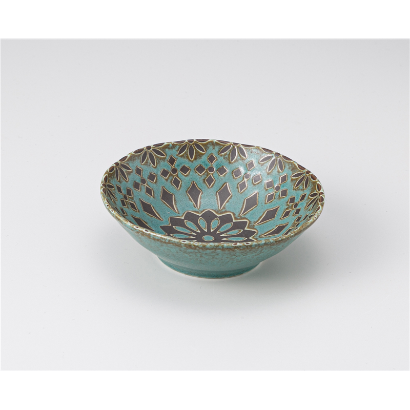 古林陶器 小鉢 ザフラ 緑青 3.3浅丼 1206350201 1個（ご注文単位1個）【直送品】