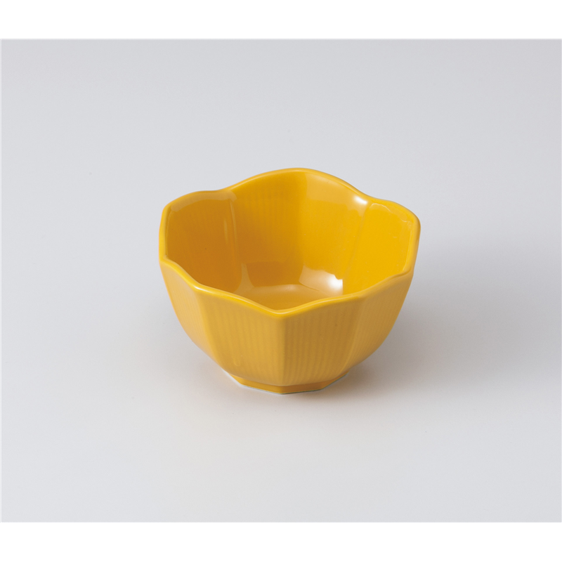 古林陶器 小鉢 桔梗型小鉢(大)黄 1007030270 1個（ご注文単位1個）【直送品】