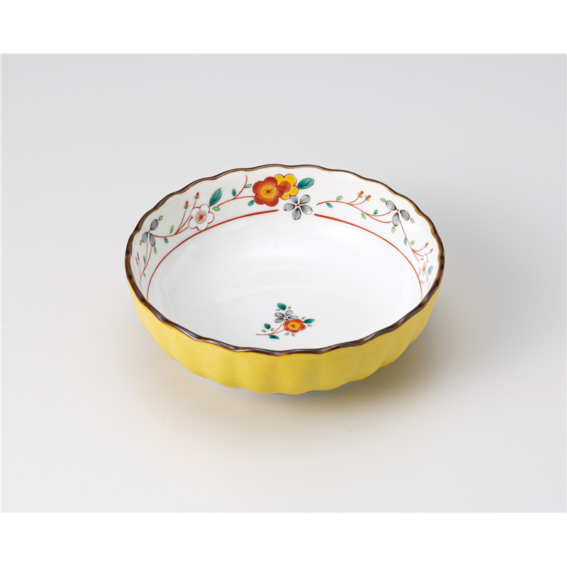 古林陶器 小鉢 染錦小梅 菊型4.0小鉢 1206430315 1個（ご注文単位1個）【直送品】