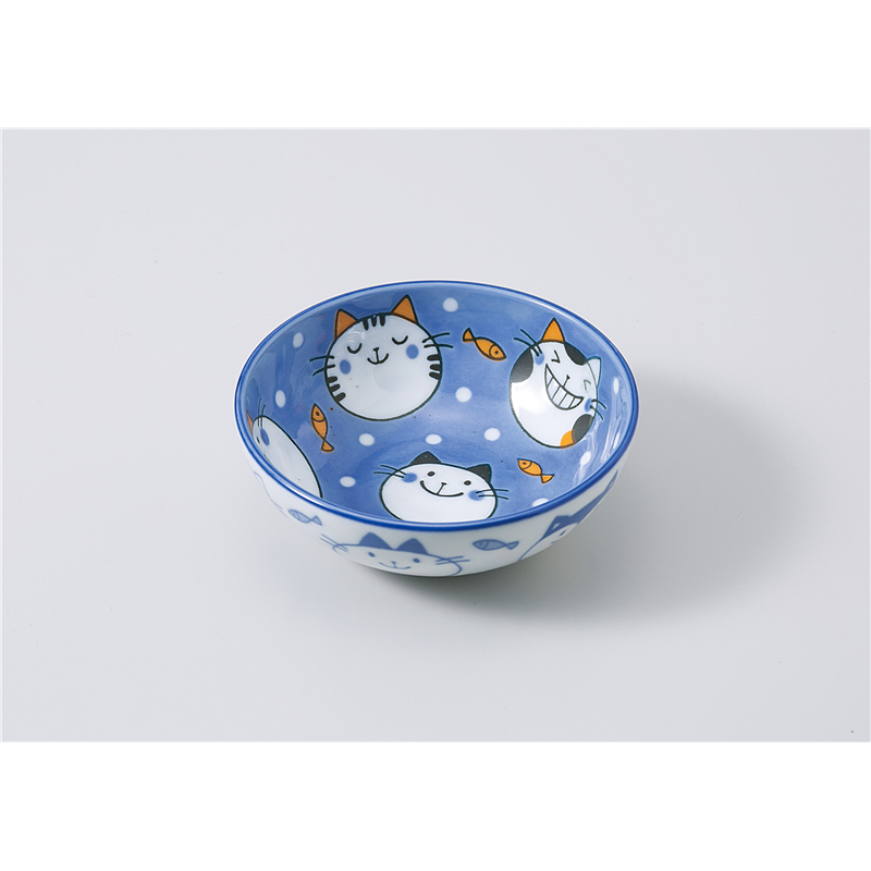 古林陶器 小鉢 にゃんだふる40小鉢 青 1105860401 1個（ご注文単位1個）【直送品】