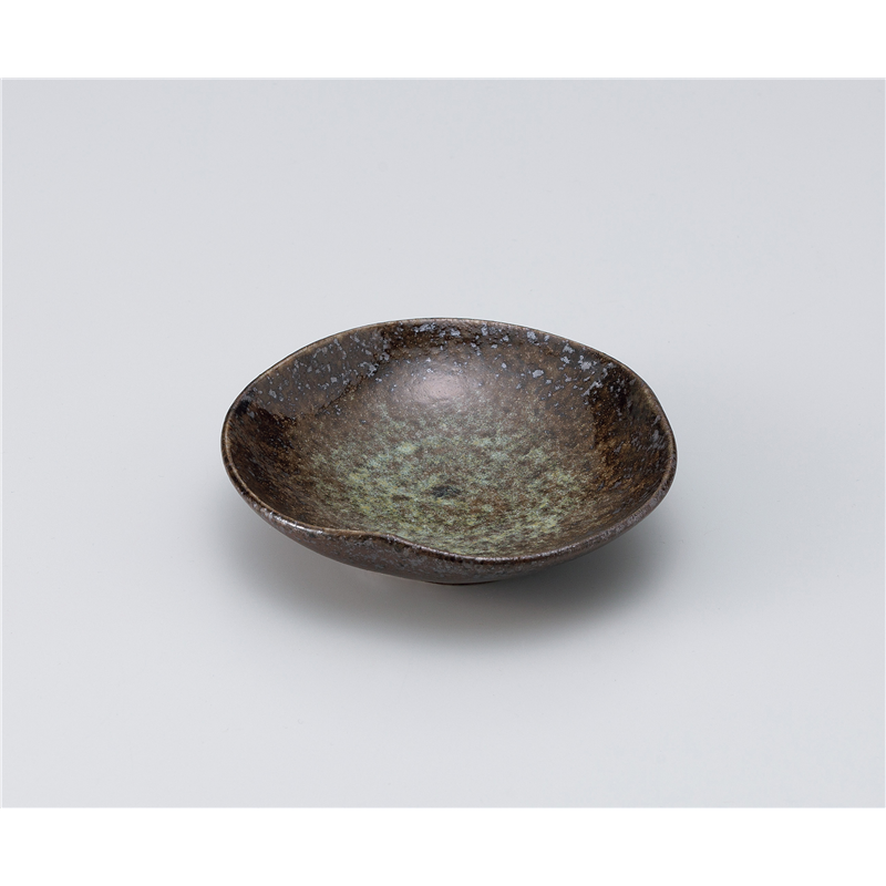 古林陶器 小鉢 黒油滴 変形三角鉢(小) 1306140547 1個（ご注文単位1個）【直送品】