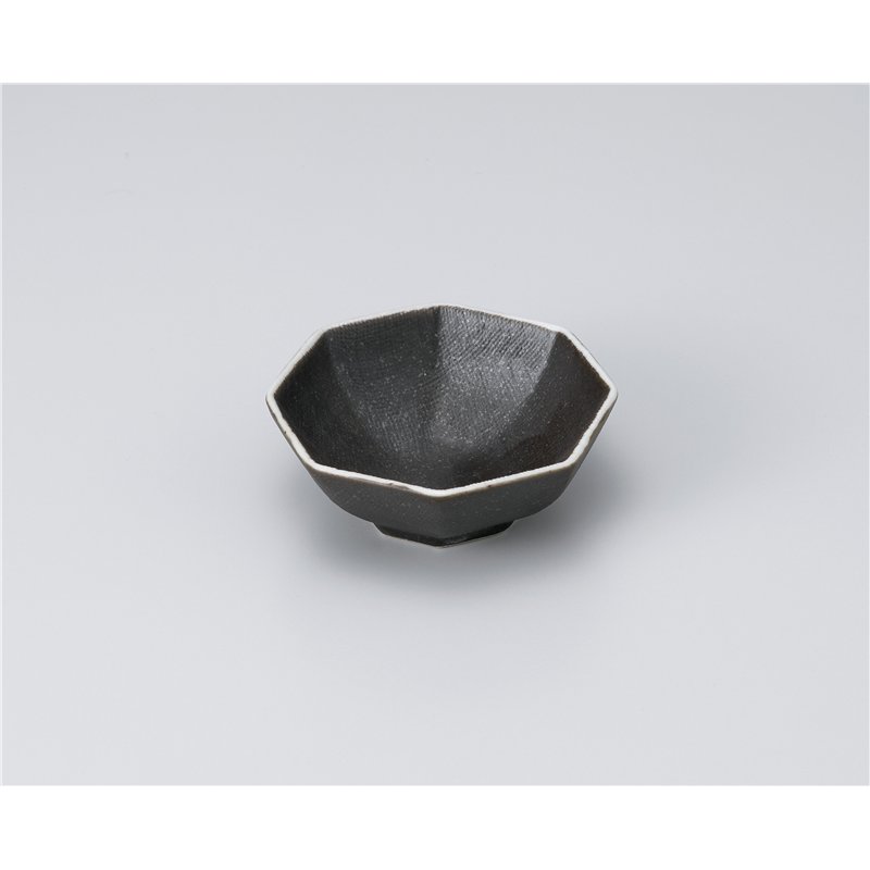 古林陶器 小鉢 黒釉八角小付 1106460126 1個（ご注文単位1個）【直送品】