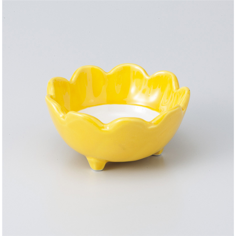 古林陶器 組鉢 黄白花型小鉢 大 806250478 1個（ご注文単位1個）【直送品】