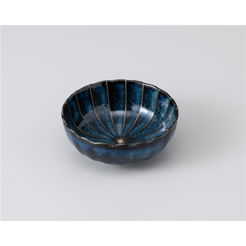 古林陶器 組鉢 窯変紺十草菊型3.5鉢 1008060211 1個（ご注文単位1個）【直送品】