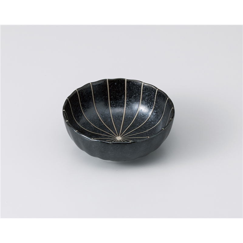 古林陶器 組鉢 黒マット十草菊型3.5鉢 1008060111 1個（ご注文単位1個）【直送品】