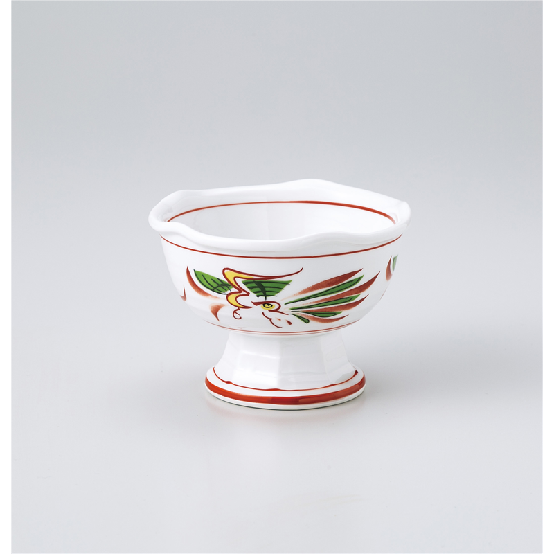 古林陶器 小付 赤絵花鳥梅型高台小鉢(小) 1107220447 1個（ご注文単位1個）【直送品】