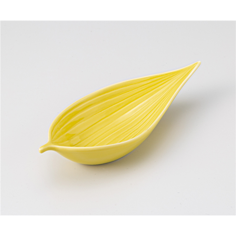 古林陶器 小付 イエロー笹型小付 1207520247 1個（ご注文単位1個）【直送品】