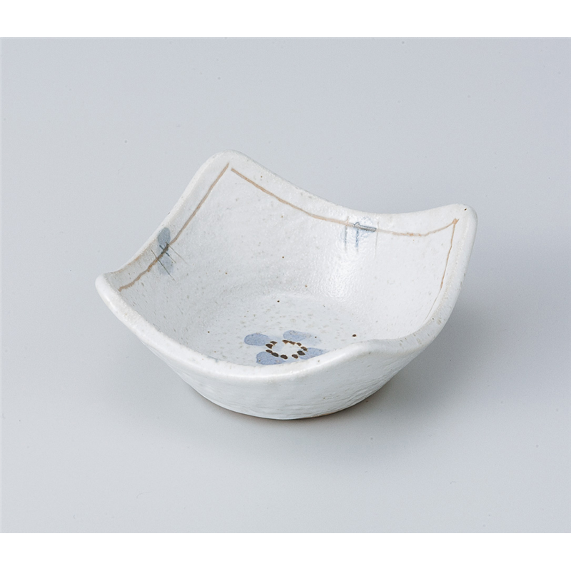 古林陶器 小付 白釉ゴス花角珍味 807050278 1個（ご注文単位1個）【直送品】