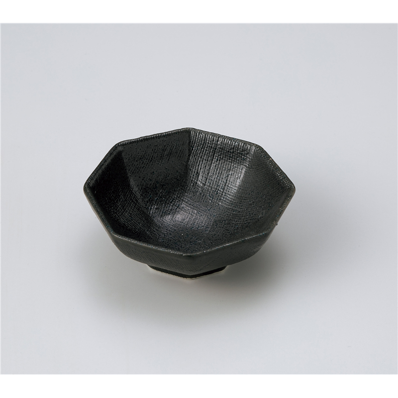 古林陶器 小付 黒結晶 八角小付 1207720247 1個(ご注文単位1個)【直送品】