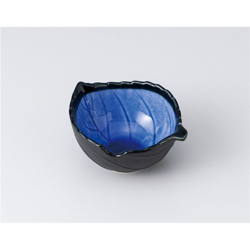 古林陶器 小付 ネイビー木ノ葉小付 1307460101 1個（ご注文単位1個）【直送品】