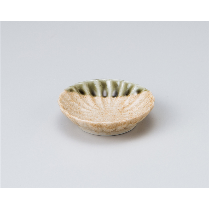 古林陶器 小付 伊賀オリベ掛け 菊型豆小皿 1008460352 1個（ご注文単位1個）【直送品】