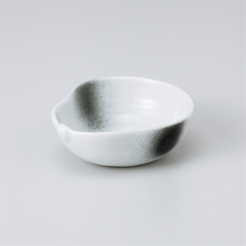 古林陶器 小付 白黒吹ひさご型鉢 908560535 1個（ご注文単位1個）【直送品】