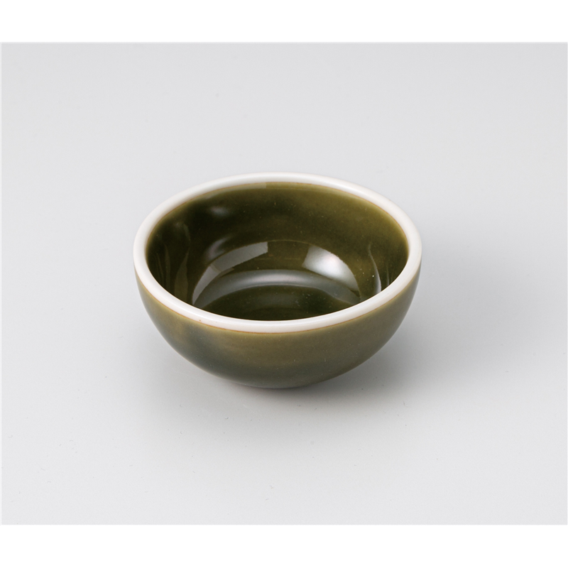 古林陶器 小付 オリーブ渕透明釉8.5cmボール 1207940125 1個（ご注文単位1個）【直送品】