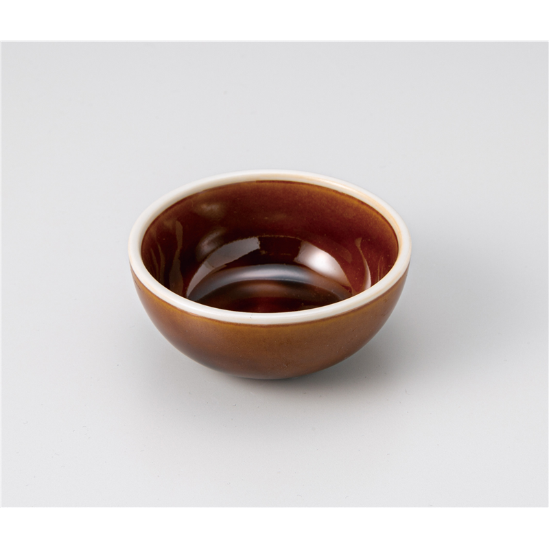 古林陶器 小付 鉄赤渕透明釉8.5cmボール 1207940525 1個（ご注文単位1個）【直送品】