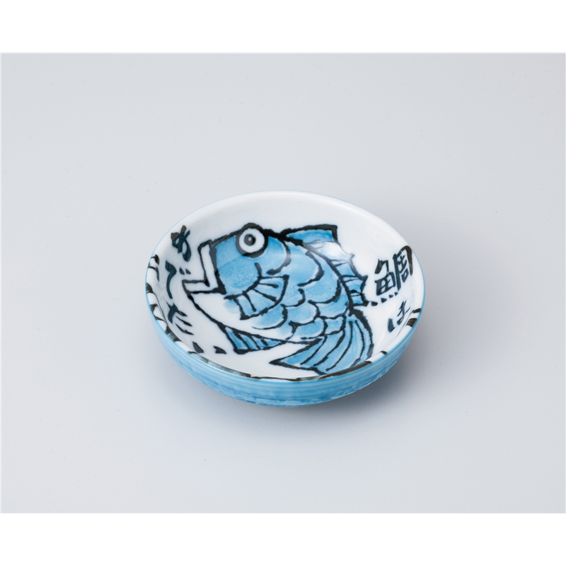 古林陶器 小付 めで鯛 3.0鉢 青 1008760301 1個（ご注文単位1個）【直送品】