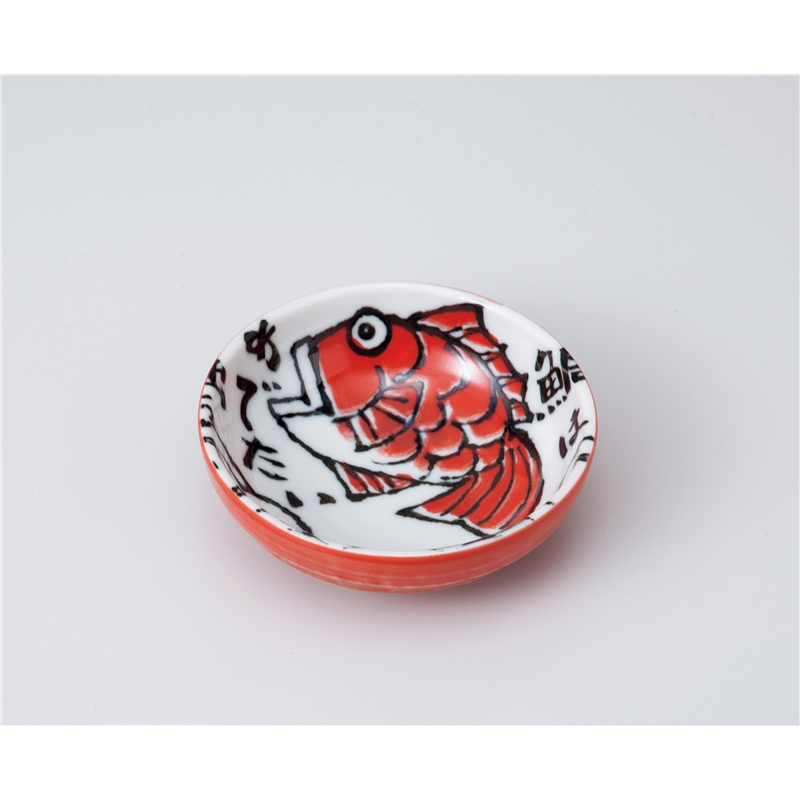 古林陶器 小付 めで鯛 3.0鉢 赤 1008760401 1個（ご注文単位1個）【直送品】
