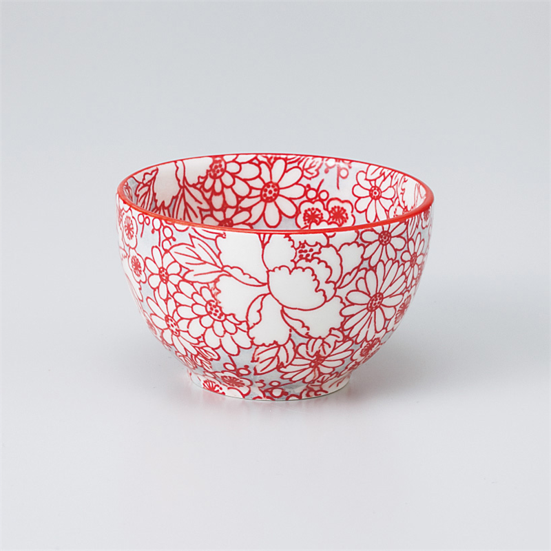 古林陶器 小付 新四季友禅(赤)プチボール 908610115 1個（ご注文単位1個）【直送品】