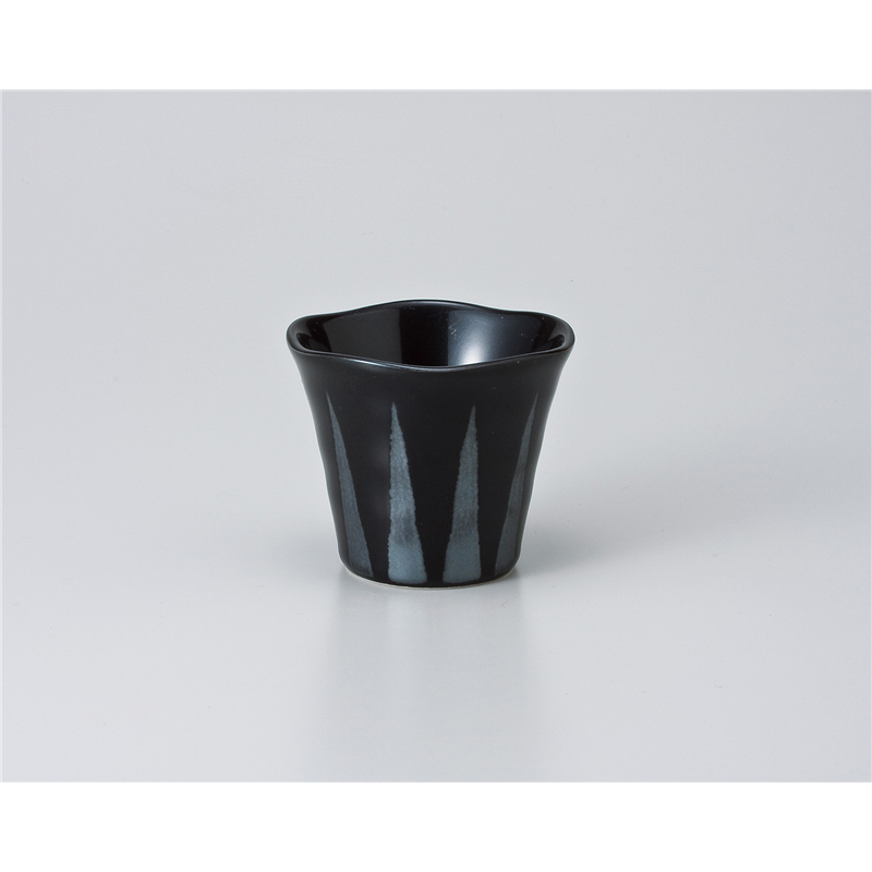 古林陶器 小付 花型剣先珍味鉢 黒 608510124 1個（ご注文単位1個）【直送品】
