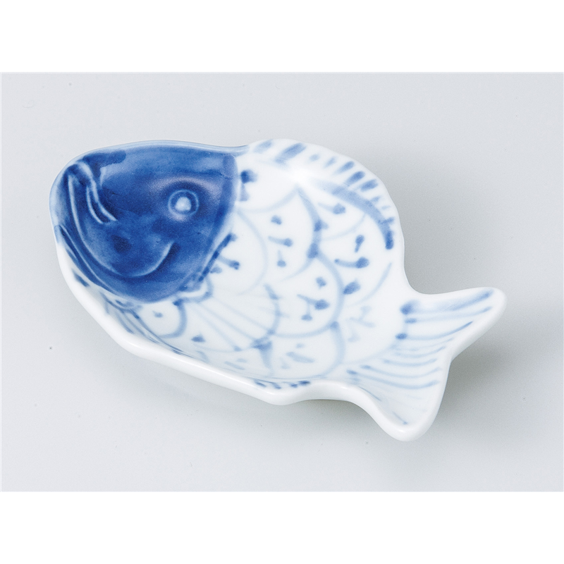 古林陶器 珍味特選 染付タイミニ小皿(12cm) 808130179 1個（ご注文単位1個）【直送品】