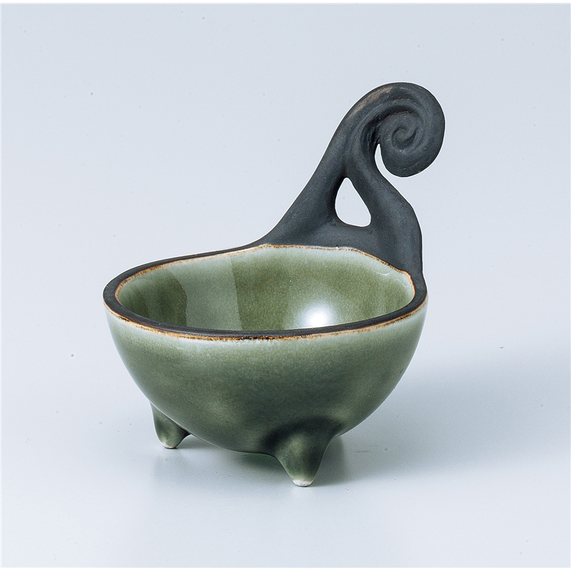 古林陶器 珍味特選 桃山織部ビワ型手付珍味 808120378 1個（ご注文単位1個）【直送品】